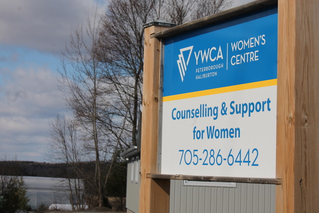 YWCA Women's Centre sign on a winter day
